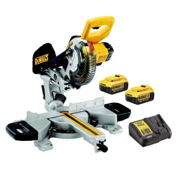 DeWalt DCS365M2 18v Cordless XR Li-Ion 184mm Mitre Saw Inc 2x 4.0Ah Batts