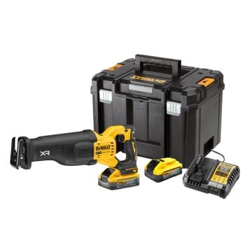 DeWalt DCS386H2T-GB 18v XR Cordless Brushless Reciprocating Saw Inc 2x 5.0Ah Powerstack Batts