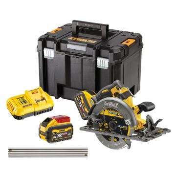 DeWalt DCS579X2-GB 54v XR FLEXVOLT BL 190mm Circular Saw Inc 2x DCB547 Batts + 1x DWS5022-XJ Guide Rail
