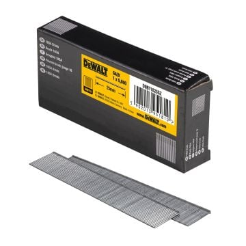 DeWalt DNBT1825GZ 18 Gauge 25mm x 1.25mm 2nd Fix Galvanised Brad Nails x5000 Pcs