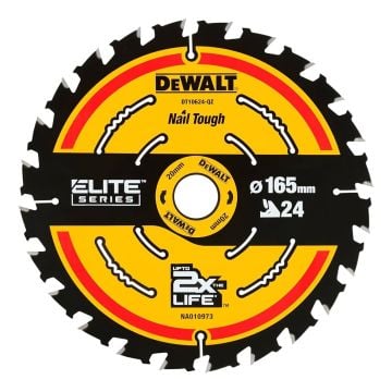 DeWalt DT10400-QZ ELITE SERIES 165mm x 20mm x 24T Circular Saw Blade
