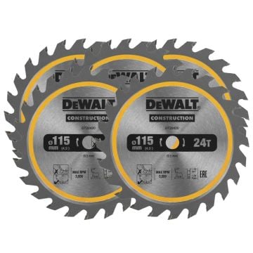DeWalt DT20420-QZ 115mm x 9.5mm x 24T TCT Circular Saw Blade Pack x5 Pcs
