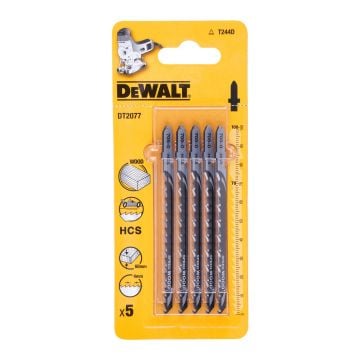 DeWalt DT2077-QZ T244D HCS Jigsaw Blade For Wood 100mm x5 Pcs
