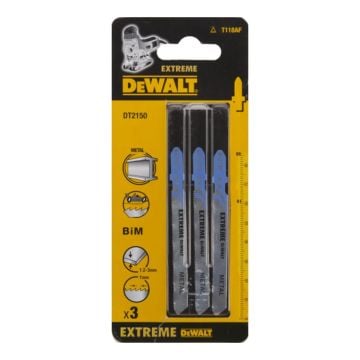 DeWalt DT2150-QZ T118AF EXTREME BIM Jigsaw Blade For Metal 86mm x3 Pcs