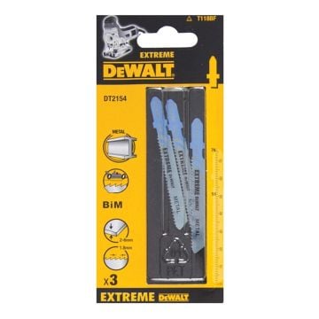 DeWalt DT2154-QZ T118BF EXTREME Jigsaw Blade For Metal x3 Pcs