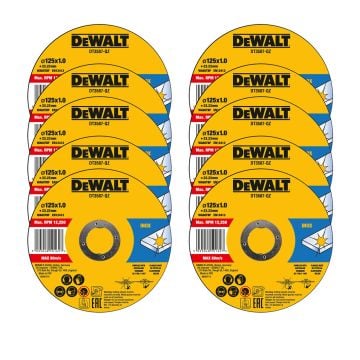 DeWalt DT3507-QZ INOX Thin Metal Cutting Disc 125mm x 1.0mm x 22.23mm Tin x10 Pcs