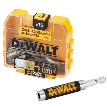 DeWalt DT71511-QZ TOUGHCASE Screwdriving Bit Set Inc Bit Holder x16 Pcs