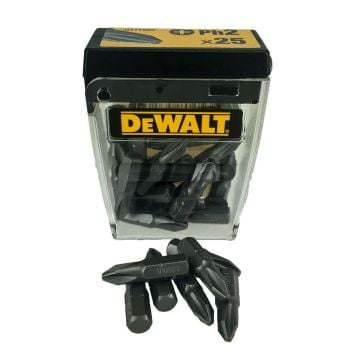 DeWalt DT71522-QZ PH2 x 25mm Screwdriver Bits Pack of 25 in Flip-Top Case