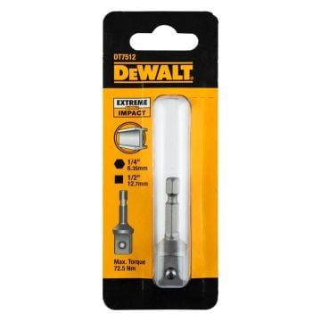 DeWalt DT7512-QZ 1/4" Hex to 1/2" Drive Impact Socket Adaptor 12.7mm