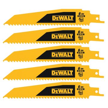 DeWalt DT90380-QZ Bi-Metal Wood Reciprocating Saw Blades x5 Pcs