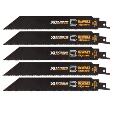 DeWalt DT99552-QZ XR Xtreme Runtime 203mm 14/18 TPI BiM Reciprocating Saw Blades x5 Pcs