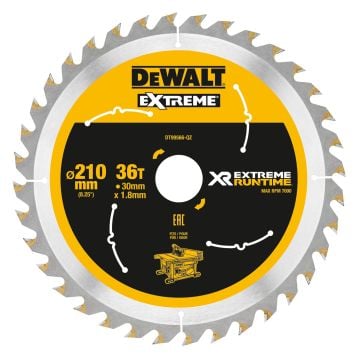DeWalt DT99566-QZ XR FLEXVOLT eXtreme Runtime 210mm x 30mm x 36T Table Saw Blade