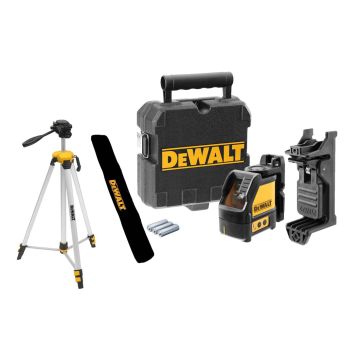 DeWalt DW088CG Green Beam Self Levelling Cross Line Laser Level Kit Inc DE0881T Mini Tripod