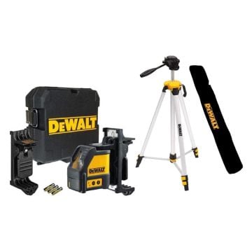 DeWalt DW088TKIT Red Beam Self Levelling Cross Line Laser Level Kit With DE0881T Mini Tripod