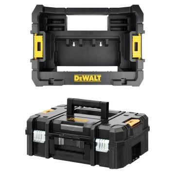 DeWalt DWST1-70703K TSTAK II Suitcase Flat Top Tool Storage Box & TSTAK Caddy For Small ToughCase Sets Twin Kit