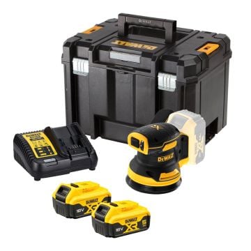 DeWalt DCW210P2-GB 18v XR Brushless 125mm Random Orbit Sander Inc 2x 5.0Ah Batts