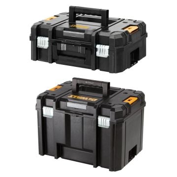 DeWalt DWST1-71195K TSTAK VI Deep Tool Storage Box & TSTAK II Suitcase Flat Top Tool Storage Box Twin Kit
