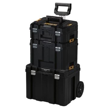 DeWalt DWST1-75799K TSTAK Tower Rolling Mobile Storage Trolley & 2 TSTAK Boxes