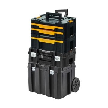 DeWalt DWST1-75799K5 TSTAK Bundle Inc Trolley, Deep Drawers, Storage Box & Flat Top Suitcase