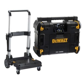 DeWalt DWST1-81079 TSTAK DAB+ BT Radio XR Battery Charger & Collapsible Trolley
