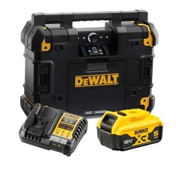DeWalt DWST1-81079 TSTAK DAB+ BT Radio XR Battery Charger & DCB184 Battery & Charger Bundle