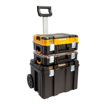 DeWalt DWST83411-1 TSTAK 2.0 Tower Rolling Mobile Storage Trolley & 2 TSTAK Boxes