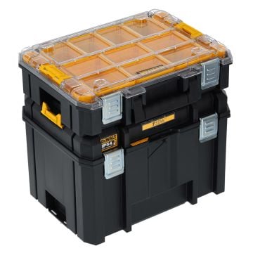 DeWalt DWST83520-1 TSTAK 2.0 Bundle Inc Deep Storage Box / IP54 Watersealed Organiser Box 7.8L