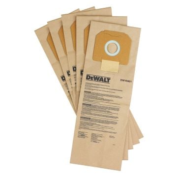 DeWalt DWV9401-XJ Replacement Paper Filter Bags For D27901, DWV901, DWV902, DWV905 x5 Pcs