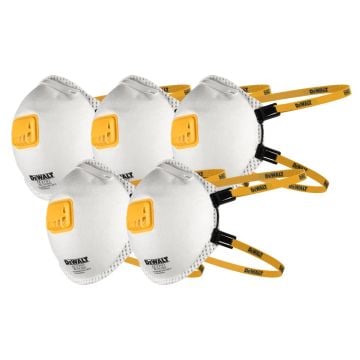 DeWalt DXIRFFP35 FFP3 Disposable Particulate Respirator Face Mask x5 Pcs