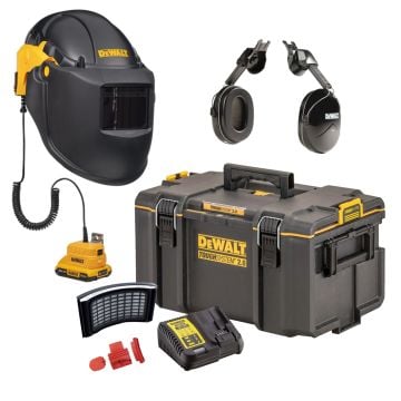 DeWalt DXPGB2WD21 18v XR PAPR Welding Air Purifying Respirator & Filter Inc 1x 2.0Ah Batt In TOUGHSYSTEM 2.0 Carry Case