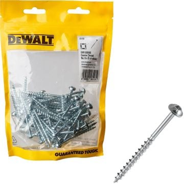 DeWalt DXPJS863E 63mm Pocket Hole Coarse Screws x100 Pcs