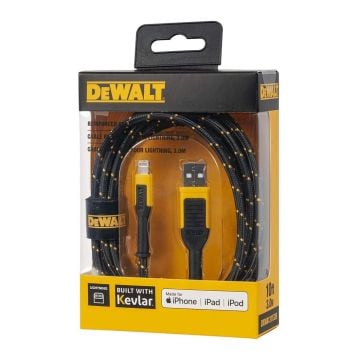DeWalt PA-131-1326-DW2 3m / 10ft Reinforced Braided USB Lightning Charging Cable