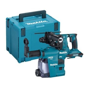 Makita DHR280ZWJ Twin 18v LXT Brushless SDS+ Rotary Hammer Body Only With Dust Extraction Unit In Makpac Carry Case