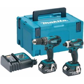 Makita DLX2012MJ 18v Combi Drill & Impact Driver Kit inc 2x 4Ah Batts in Makpac Case
