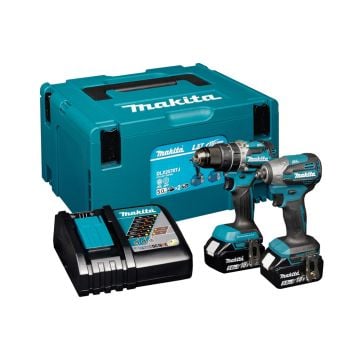 Makita DLX2578TJ 18v LXT Twin pack DHP484 Combi Drill & DTD158 Impact Driver Inc 2x 5.0Ah Batteries