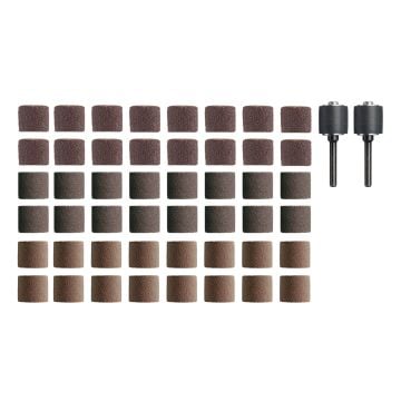 Dremel Sanding Band Variety Kit 13mm Inc 48x Sanding Bands & 2x Mandrels