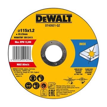 DeWalt DT43921 Thin Cutting Discs X10 Pcs 115mm / 4.5"