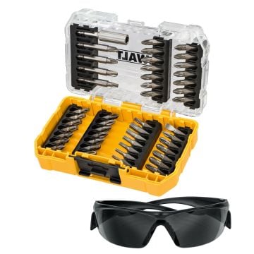 DeWalt DT70703-QZ TOUGHCASE Screwdriver Bit Set Inc Safety Glasses x47 Pcs