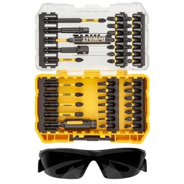 DeWalt DT70740T-QZ FLEXTORQ TOUGHCASE Bit Set & Safety Glasses x38 Pcs