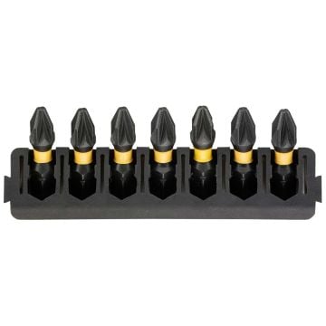 DeWalt DT70811-QZ Extreme FLEXTORQ PZ2 TOUGHCASE 25mm Screwdriver Bit Bar Set x7 Pcs