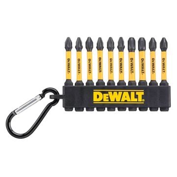 DeWalt DT7274-QZ FLEXTORQ Impact Screwdriver Bits With Carabiner x10 Pcs