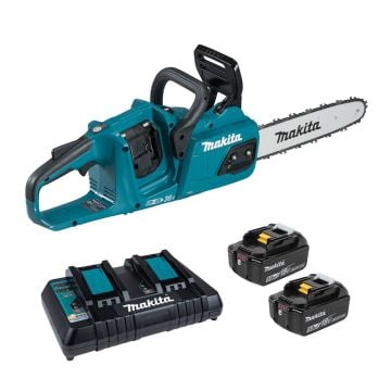 Makita DUC305PT2 Twin 18v LXT 30cm / 12" Brushless Chainsaw Inc 2x 5.0Ah Batts