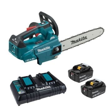 Makita DUC306PT2 Twin 18v LXT 30cm / 12" Brushless Chainsaw Inc 2x 5.0Ah Batts