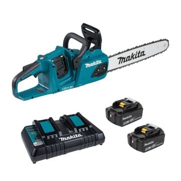Makita DUC405PT2 Twin 18v LXT 40cm / 16" Brushless Chainsaw Inc 2x 5.0Ah Batts
