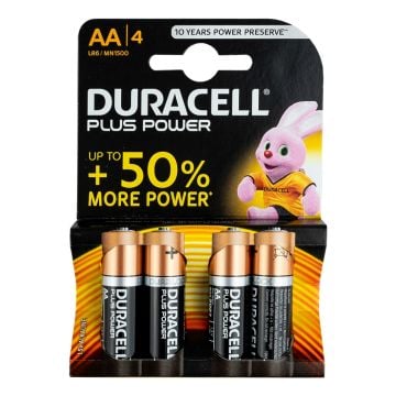 Duracell Plus Power AAK4P / AA Alkaline Batteries x4