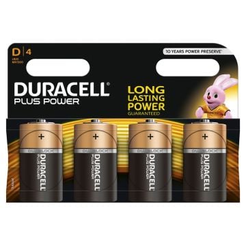Duracell Plus Power DK4P / D Alkaline Batteries x4