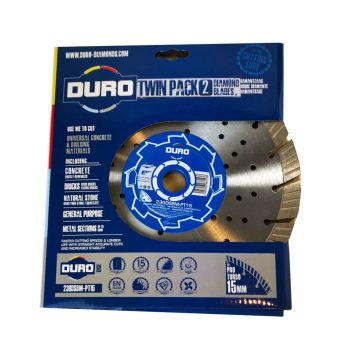 DURO DSBM-PT15 Base Diamond General Purpose Blade For Angle Grinders Twin Pack 230mm / 9" x2 Pcs