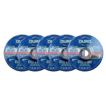 DURO 100mm / 4" x 6mm Steel & Inox Discs With Depressed Centre x5 Pcs