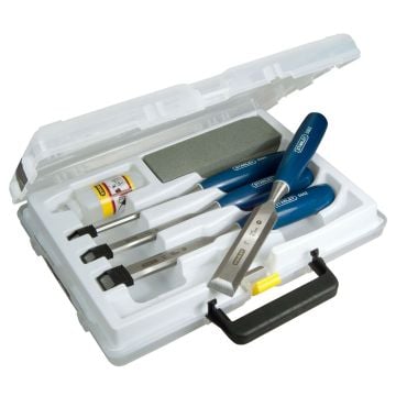 Stanley 0-16-130 Wood Chisel Set Inc Sharpening Stone & Oil x4 Pcs