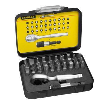 Stanley 1-13-904 FatMax 1/4" Ratchet & Bit Set x32 Pcs